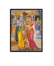 Ram Sita Laminated Photo  - 5x7 Inches, Divine Blessings for Home & Office and Temple Decoration