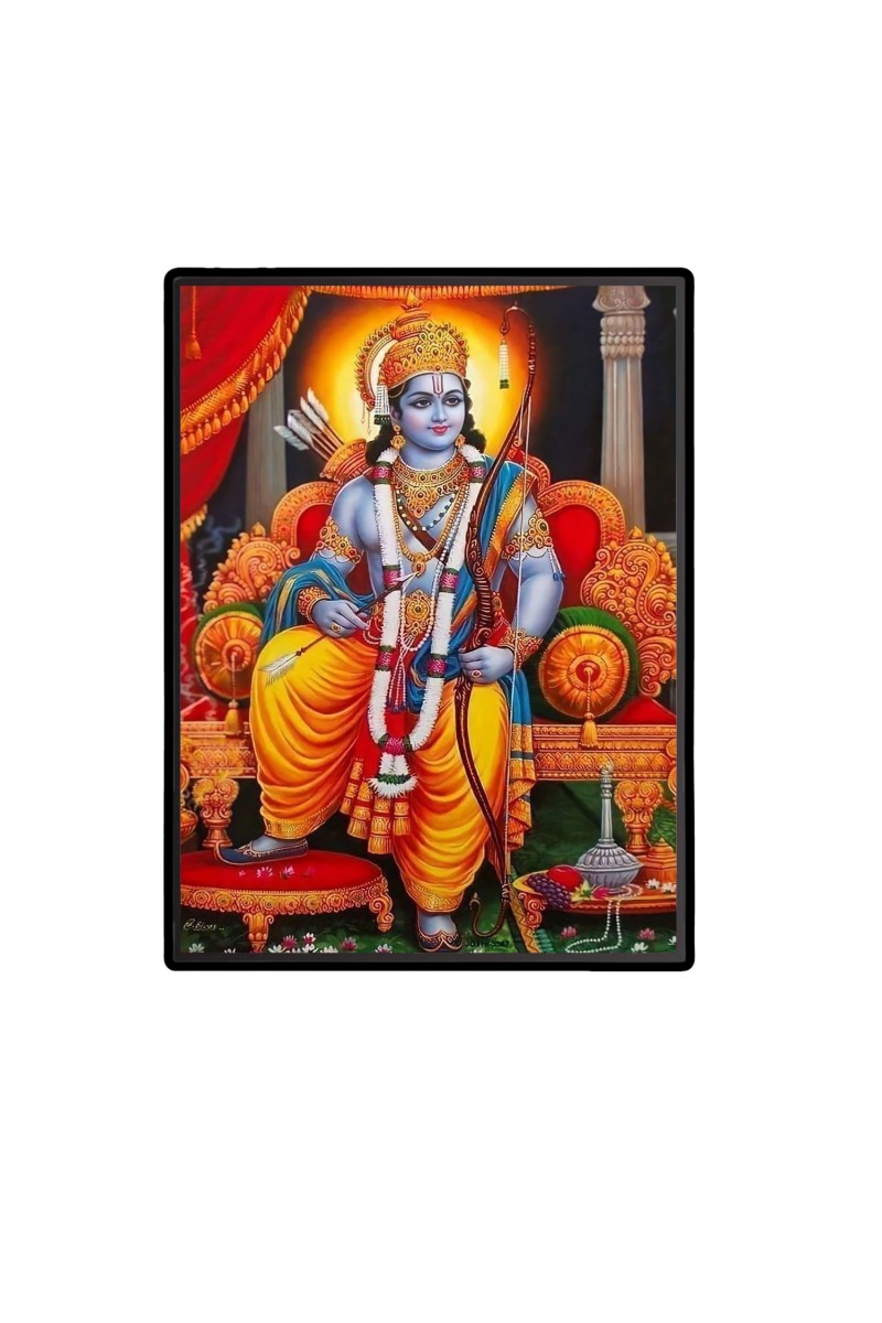 Sri Ram Laminated Photo  - 5x7 Inches, Divine Blessings for Home & Office and Temple Decoration