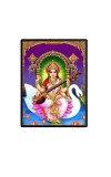 Maa Saraswati Laminated Photo  - 5x7 Inches, Divine Blessings for Home & Office and Temple Decoration