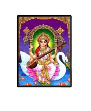 Maa Saraswati Laminated Photo  - 5x7 Inches, Divine Blessings for Home & Office and Temple Decoration