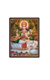 Maa Saraswati Laminated Photo  - 5x7 Inches, Divine Blessings for Home & Office and Temple Decoration