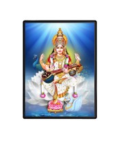 Maa Saraswati Laminated Photo  - 5x7 Inches, Divine Blessings for Home & Office and Temple Decoration