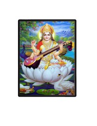 Maa Saraswati Laminated Photo  - 5x7 Inches, Divine Blessings for Home & Office and Temple Decoration