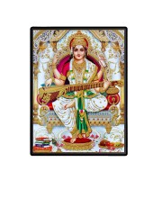 Maa Saraswati Laminated Photo  - 5x7 Inches, Divine Blessings for Home & Office and Temple Decoration