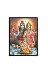 Shiva Family Laminated Photo  - 5x7 Inches, Divine Blessings for Home & Office and Temple Decoration