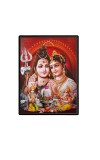 Shiva Family Laminated Photo  - 5x7 Inches, Divine Blessings for Home & Office and Temple Decoration