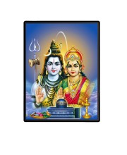 Shiva Parvati Laminated Photo  - 5x7 Inches, Divine Blessings for Home & Office and Temple Decoration