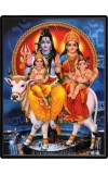 Shiva Family Laminated Photo  - 5x7 Inches, Divine Blessings for Home & Office and Temple Decoration