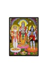 Brahma Vishnu Shiva Laminated Photo  - 5x7 Inches, Divine Blessings for Home & Office and Temple Decoration