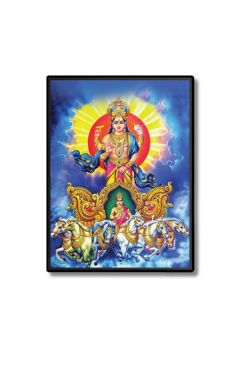 Lord Surya Laminated Photo  - 5x7 Inches, Divine Blessings for Home & Office and Temple Decoration