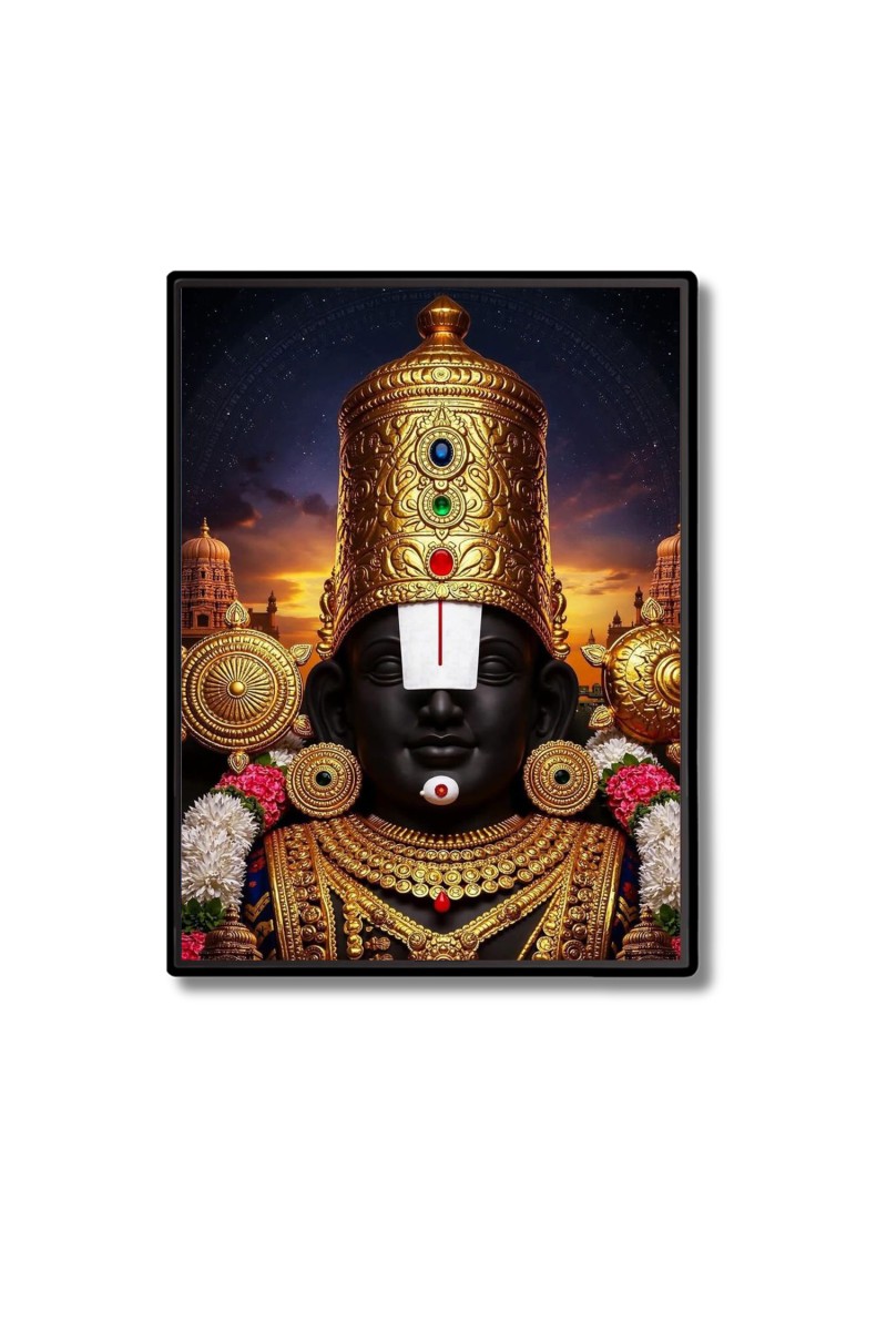Lord Tirupati Balaji Laminated Photo  - 5x7 Inches, Divine Blessings for Home & Office and Temple Decoration