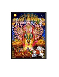 Krishna Rupa to Arjuna in Mahabharata Laminated Photo  - 5x7 Inches, Divine Blessings for Home & Office and Temple Decoration
