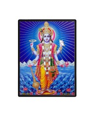Lord Vishnu Laminated Photo  - 5x7 Inches, Divine Blessings for Home & Office and Temple Decoration