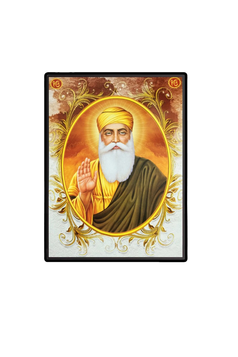 Guru Nanak Dev Ji  Laminated Photo  - 5x7 Inches, Divine Blessings for Home & Office and Temple Decoration