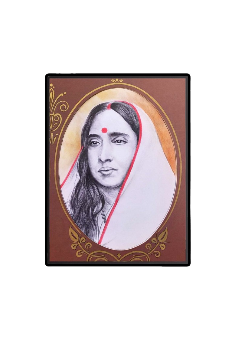 Ma Sarada  Laminated Photo  - 5x7 Inches, Divine Blessings for Home & Office and Temple Decoration