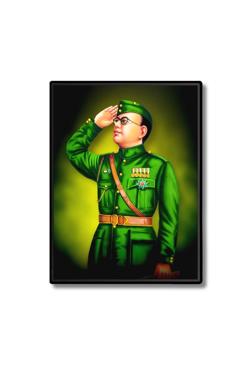 Netaji Subhash Candra Bosee  Laminated Photo  - 5x7 Inches, Divine Blessings for Home & Office and Temple Decoration