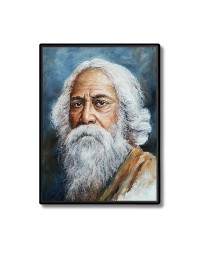 Rabindranath Tagore  Laminated Photo  - 5x7 Inches, Divine Blessings for Home & Office and Temple Decoration