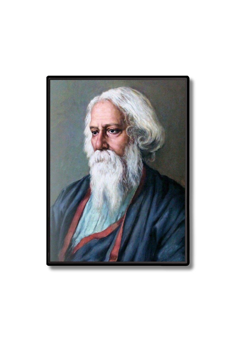Rabindranath Tagore  Laminated Photo  - 5x7 Inches, Divine Blessings for Home & Office and Temple Decoration