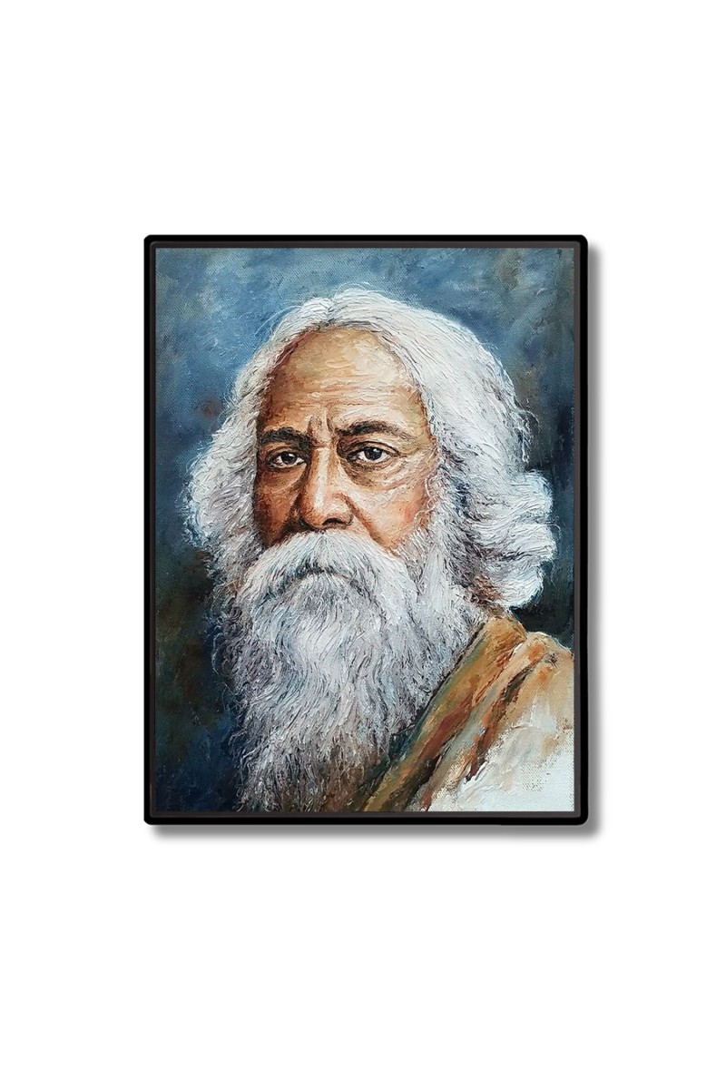 Rabindranath Tagore  Laminated Photo  - 5x7 Inches, Divine Blessings for Home & Office and Temple Decoration