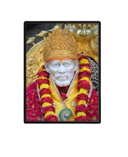 Sai Baba  Laminated Photo  - 5x7 Inches, Divine Blessings for Home & Office and Temple Decoration