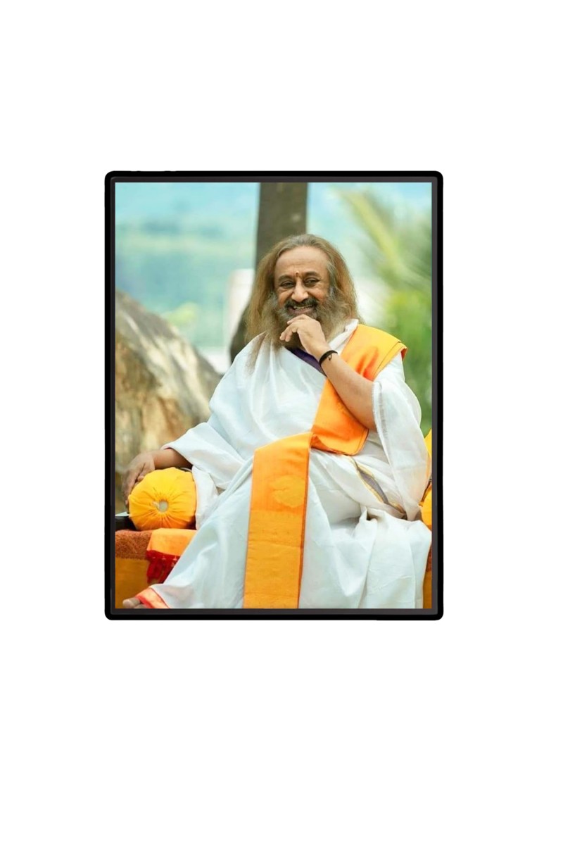 Ravi Shankar Laminated Photo  - 5x7 Inches, Divine Blessings for Home & Office and Temple Decoration