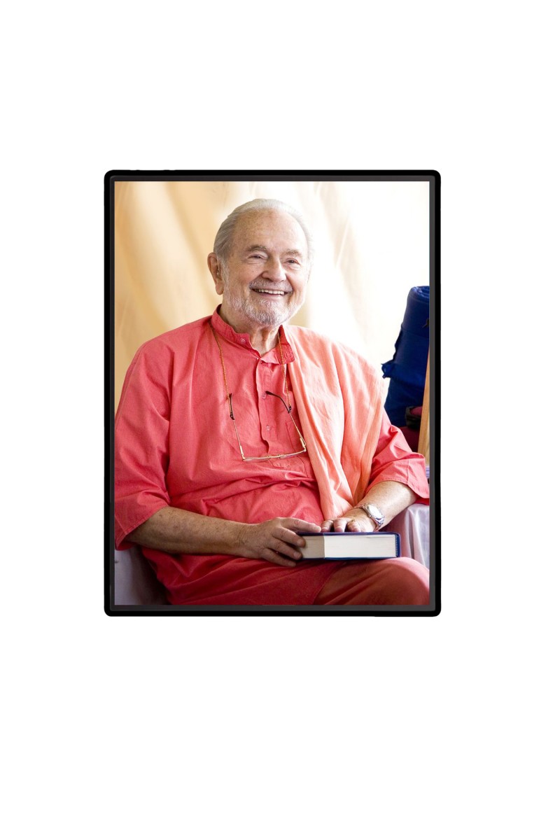 Swami Kriyananda  Laminated Photo  - 5x7 Inches, Divine Blessings for Home & Office and Temple Decoration