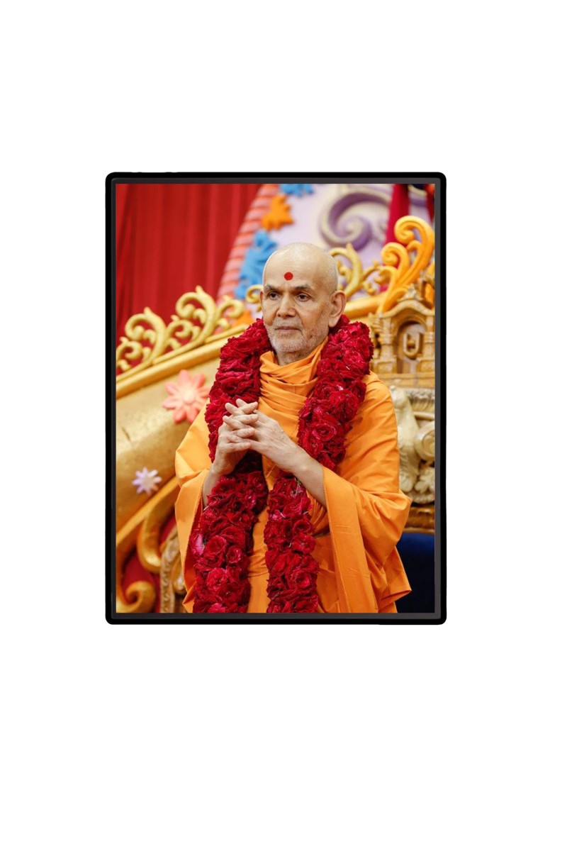 Swami Narayan Laminated Photo  - 5x7 Inches, Divine Blessings for Home & Office and Temple Decoration