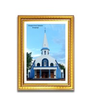 Alangara Annai Cathedral Church Church Photo Frame, 10x14 Inches Beautiful Elegant Framed Wall Art of Iconic Cathedral