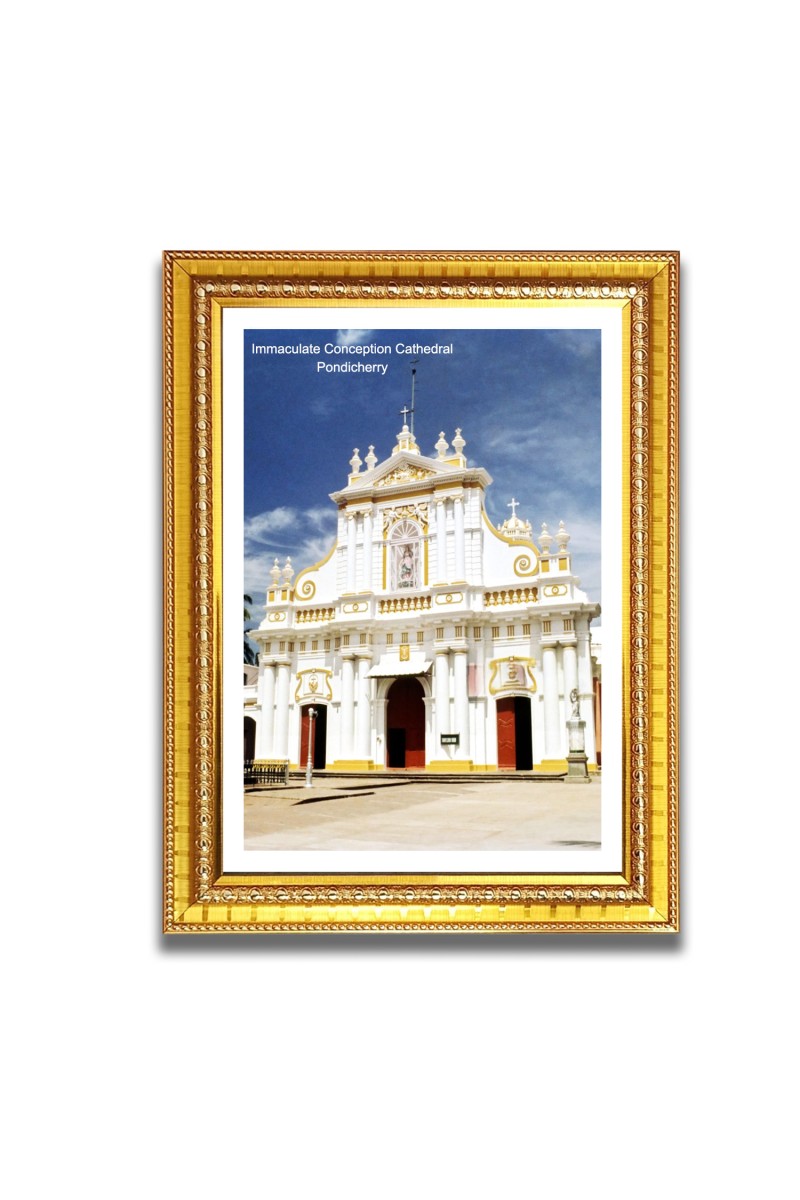 Immaculate Conception Cathedral  Church Church Photo Frame, 10x14 Inches Beautiful Elegant Framed Wall Art of Iconic Cathedral