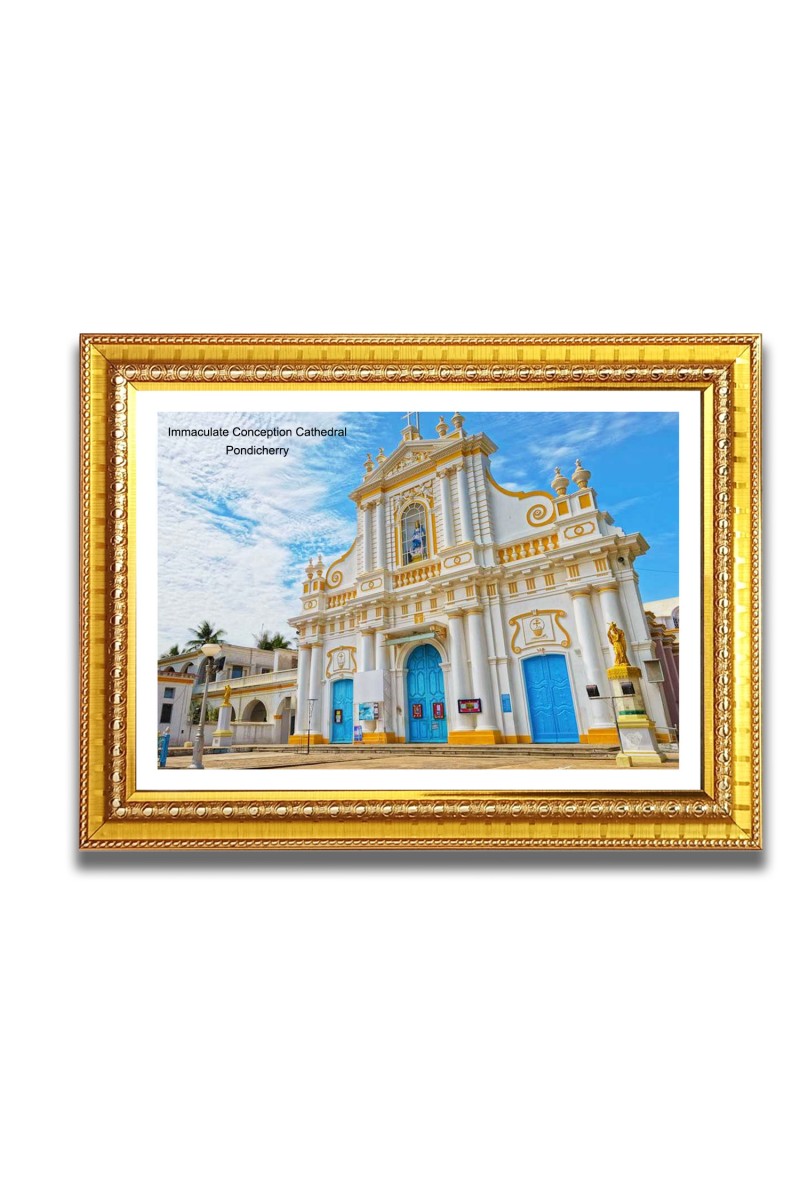 Immaculate Conception Cathedral  Church Church Photo Frame, 10x14 Inches Beautiful Elegant Framed Wall Art of Iconic Cathedral