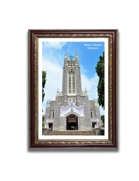 Medak Cathedral  Church Church Photo Frame, 10x14 Inches Beautiful Elegant Framed Wall Art of Iconic Cathedral
