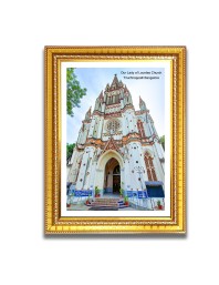 Our Lady of Lourdes Church Church Church Photo Frame, 10x14 Inches Beautiful Elegant Framed Wall Art of Iconic Cathedral