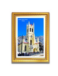 Shimla Christ Church Church Church Photo Frame, 10x14 Inches Beautiful Elegant Framed Wall Art of Iconic Cathedral