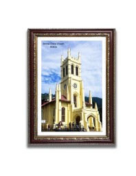 Shimla Christ Church  Church Church Photo Frame, 10x14 Inches Beautiful Elegant Framed Wall Art of Iconic Cathedral