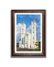 Vallarpadam Church Church Church Photo Frame, 10x14 Inches Beautiful Elegant Framed Wall Art of Iconic Cathedral