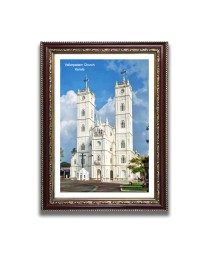 Vallarpadam Church Church Church Photo Frame, 10x14 Inches Beautiful Elegant Framed Wall Art of Iconic Cathedral