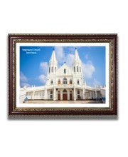 Velankanni Church  Church Church Photo Frame, 10x14 Inches Beautiful Elegant Framed Wall Art of Iconic Cathedral