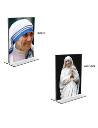 Car Desk/Table Top Mother Teresa  Acrylic T-Style Photo Stand - 2.5x3.5 Inches, Compact and Stylish Spiritual Display, easily change  2 photos ( Pack of 1 )
