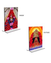Car Desk/Table Top Tara Maa  Acrylic T-Style Photo Stand - 2.5x3.5 Inches, Compact and Stylish Spiritual Display, easily change  2 photos ( Pack of 1 )