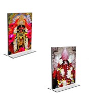 Car Desk/Table Top Maa Tara  Acrylic T-Style Photo Stand - 2.5x3.5 Inches, Compact and Stylish Spiritual Display, easily change  2 photos ( Pack of 1 )