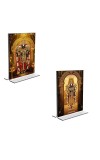 Car Desk/Table Top Lord Tirupati Balaji Acrylic T-Style Photo Stand - 2.5x3.5 Inches, Compact and Stylish Spiritual Display, easily change  2 photos ( Pack of 1 )