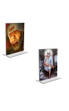 Car Desk/Table Top Sai Baba  Acrylic T-Style Photo Stand - 2.5x3.5 Inches, Compact and Stylish Spiritual Display, easily change  2 photos ( Pack of 1 )