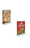 Car Desk/Table Top Maa Saraswati & Maa Lakhsmi Acrylic T-Style Photo Stand - 2.5x3.5 Inches, Compact and Stylish Spiritual Display, easily change 2 photos ( Pack of 1 ) Car Desk/Table Top Maa Saraswati & Maa Lakhsmi Acrylic T-Style Photo Stand - 2.5x3.5 Inches, Compact and Stylish Spiritual Display, easily change 2 photos ( Pack of 1 )