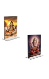 Car Desk/Table Top Lord Shiva & Lord Ganesh Acrylic T-Style Photo Stand - 2.5x3.5 Inches, Compact and Stylish Spiritual Display, easily change 2 photos ( Pack of 1 ) Car Desk/Table Top Lord Shiva & Lord Ganesh Acrylic T-Style Photo Stand - 2.5x3.5 Inches, Compact and Stylish Spiritual Display, easily change 2 photos ( Pack of 1 )