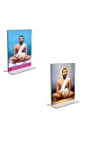 Car Desk/Table Top Sri Ramakrishna Paramhansa  Acrylic T-Style Photo Stand - 2.5x3.5 Inches, Compact and Stylish Spiritual Display, easily change  2 photos ( Pack of 1 )