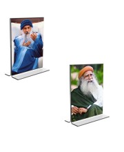 Car Desk/Table Top Osho  Acrylic T-Style Photo Stand - 2.5x3.5 Inches, Compact and Stylish Spiritual Display, easily change  2 photos ( Pack of 1 )