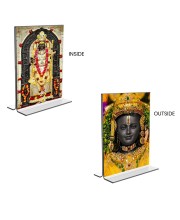 Car Desk/Table Top Lord Ram Lalla  Acrylic T-Style Photo Stand - 2.5x3.5 Inches, Compact and Stylish Spiritual Display, easily change  2 photos ( Pack of 1 )
