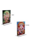 Car Desk/Table Top Panchmukhi Hanuman  Acrylic T-Style Photo Stand - 2.5x3.5 Inches, Compact and Stylish Spiritual Display, easily change  2 photos ( Pack of 1 )