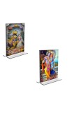 Car Desk/Table Top Sri Radha Sri Krishna  Acrylic T-Style Photo Stand - 2.5x3.5 Inches, Compact and Stylish Spiritual Display, easily change  2 photos ( Pack of 1 )