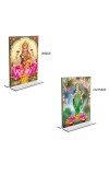 Car Desk/Table Top Maa Lakshmi Acrylic T-Style Photo Stand - 2.5x3.5 Inches, Compact and Stylish Spiritual Display, easily change  2 photos ( Pack of 1 )